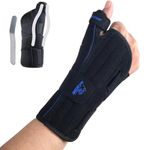 NuCamper Carpal Tunnel Wrist Brace with Thumb Support, Thumb Brace Spica Splint for Tendonitis, De Quervains Tenosynovitis, Trigger Thumb Splint Wrist Support for Men Women - Right Hand,L/XL