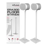 ERA300 Floor Stand, Premium Metal Design, Twin Pack (2pcs), White, Compatible with Sonos ERA 300 Speaker, Accessories Included,Cable Management, Designed in the UK, Double, Pair