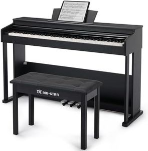 MUSTAR 88 Key Piano Keyboard Fully Weighted with Piano Bench, Digital Piano 88 Weighted Keys Hammer Action, Electric Piano Keyboard 88 Keys with Stool, 3 Pedals, USB/MIDI, Furniture Stand (Black)