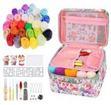 77 Pcs Needle Felting Kit, 30 Colors Wool Roving, Needle Felting Starter Kit with Basic Felt Tools & Supplies Wool Fibre Needle Felting Tools Hand Spinning Craft Felting Material for Adult Beginners