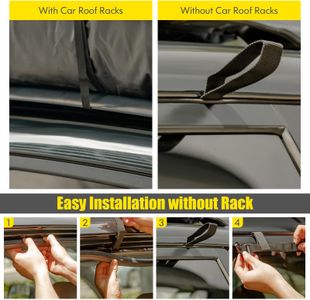 COSTWAY Car Roof Bag, 15 Cu Ft Waterproof Cargo Carrier – Black with Lock & Straps