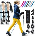 Walking Sticks for Women - 14.5" Foldable Hiking Poles for Backpacking, Exercising and Traveling, Set of 2 Aluminum Nordic Collapsible Trekking Poles (115-135cm, Grey Meadow)