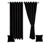 Home Fashion Thermal Insulated Blackout Curtains Blacks