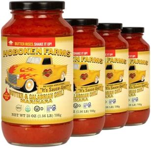 Hoboken Farms Butter & Calabrian Chili Marinara Sauce - No Sugar Added, Low Sodium, Non-GMO, Preservative-Free, Low Carb, Keto and Seed Oil Free - Better For You Past Sauce! (25 Fl Oz, Pack of 4)