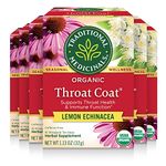 Traditional Medicinals Organic Throat Coat Lemon Echinacea Tea, 16 Tea Bags (Pack of 6)