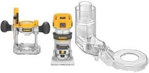 DEWALT DWP611PK 1.25 HP Max Torque Variable Speed Compact Router Combo Kit with LED's with DNP616 Compact Router Dust Collection Adapter for Plunge Base Routers