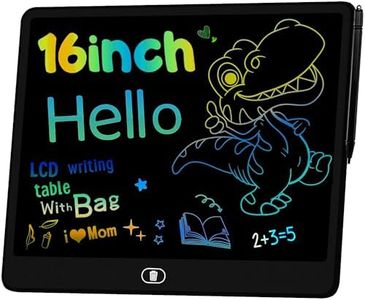 Toys for 3-8 Years Old Toddler Girl Boy, Kids Tablet 16 Inch Colorful Doodle Board, Electronic LCD Writing Tablet Drawing Pads, Easter Basket Stuffers for Kids, Travel Learning Preschool Toy Black