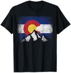 Colorado Flag Mountain Ski Winter Gift Hiker Hiking Camping T-Shirt