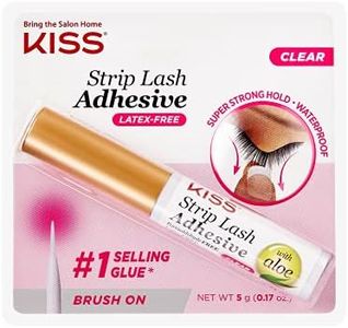 KISS Strip Lash Adhesive, Lash Glue, 24hr Strip Eyelash Adhesive, Clear, Includes Lash Adhesive, Long Lasting Wear, Can Be Used with Strip Lashes and Lash Clusters