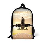 ANYFOCUS School Backpack, 17 Inch for 6-16 Years Old Kids Boys Airplane Design