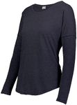 Augusta Sportswear Womens Lux Tri-blend Long Sleeve Shirt, Navy Heather, 2XL