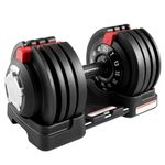 UMAY Fitness 12 Level Adjustable Dumbbells Set,52.5 LB Dumbbells Set,3-IN-1 Set Work As 12 Level Dumbbells/Kettlebells/Barbells,Home Gym Weights