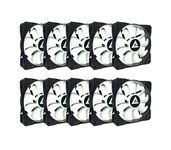 Apevia 1012S-WB 120mm 4pin Molex & 3pin Motherboard Black/White Silent Case Fan (10-pk)