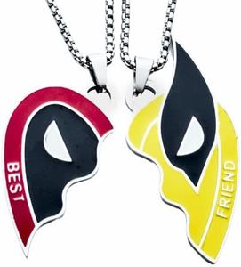 Houpotao 2Pcs Superhero Necklace for Best Friends,tainless Steel Friendship Necklaces for Men and best friend hero for Women, Perfect Best Friend Hero Gift