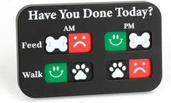 YAUYIK Dog Feeding Reminder, Magnetic Reminder Sticker, AM/PM Daily Indication Chart Feed/Walk Your Pets, Fridge Magnets and Double Sided Tape, Helps You to Track Pet Feeding & Walking (Black)