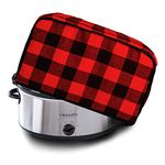 Slow Cooker Cover Compatible with Crock-Pot and Hamilton Beach 6-8 qt Slow Cooker, Crock Pot Cover Keep Appliance Clean, Slow Cooker Dust Cover with Mesh Pocket for Accessories (Red)