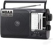 NOAA Weather AM FM Portable Radio with Best Reception, Transistor Radio, Battery Operated Radio by 3X D Cell Batteries or AC Power for Household & Outdoor, Plug in Wall by PRUNUS