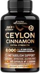 Ceylon Cinnamon Capsules - Extra Strength - Energy, Heart & Metabolism Support - for Men & Women - Pure Natural Extract 20:1 Supplement - Made in USA - GMO & Gluten Free, 60 Capsules, 2 Month Supply