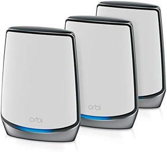 NETGEAR Orbi Whole Home Tri-band Mesh Wi-Fi 6 System (RBK853) – Router with 2 Satellite Extenders, Coverage Up to 7,500 Square Feet, 100 Devices, AX6000 (Up to 6Gbps)