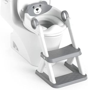 Rabb 1st Potty Training Seat, Upgrade Toddler Toilet Seat for Kids Boys Girls, 2 in 1 Potty Training Toilet, Splash Guard Anti-Slip Pad Step Stool