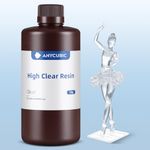 ANYCUBIC High Clear 3D Printer Resin, Resist Yellowing, Highly Transparent, Tough and Resilient, Low Odor Resin, Widely Compatible for All LCD/DLP Resin 3D Printers (High Clear, 1kg)