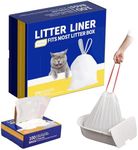 HEIDBER Drawstring Litter Liner Bags 100 Pack-Cat Litter Box Liner Bags for Litter Box Robot 3 and 4 Thick Waste Bags for Self-cleaning Cat Litter Box Liner Trash Bags for Home/Kitchen Trash Cans