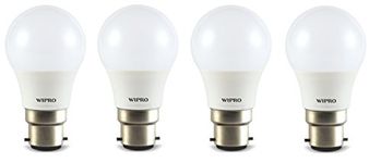 wipro Garnet 3W LED Bulb for Home & Office |Warm White (2700K) | B22 Base|220 degree Light coverage |4Kv Surge Protection |400V High Voltage Protection |Energy Efficient | Pack of 4