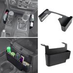 PIMCAR 2PCS Upgrade Tray for Jeep Wrangler JL/JLU 2018-2024 2025 & Gladiator JT 2020-2025, Gear Shift Side Organizer and Center Console Hanging Storage Box Interior Accessories