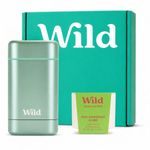 Wild Natural Refillable Deodorant Starter Kit with Aqua Case and Pink Grapefruit & Lime Scented Refill (40g) - Aluminium Free - Long Lasting Protection - Vegan