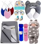 First Kick New Born Baby Gift Set Combo Pack for Baby Boys and Baby Girls Pack of 11 Pcs Grey Star