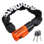 Kryptonite Unisex's Evolution Chain Lock, Black/Orange, 10mm x 55cm