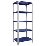Mil-Nil Prime CRC Sheet 5 Shelf Multipurpose Slotted Angle Rack, 60 x 24 x 18 Inch, 24 Gauge (60 x 24 x 18, Blue - White) 16 Gauge Angles