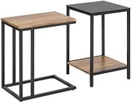 SoBuy FBT99-F Set of 2 Side Tables Coffee Tables Stackable Sofa Tables C Table Laptop Table Care Table Living Room Table