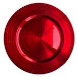 Henilosson 13 inch Gold Charger Plates,Round Plastic Reef Plate Chargers for Dinner Plates,Wedding,Party Elegant Decoration Place mats (12, classical red)