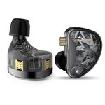 KZ AS24 in-Ear Monitor Headphone 24BA Drivers High-Performance IEM Earphones with 8 Tuning Switches, Noise Isolation Wired Earbuds for Musicians (Tuning Version,Black,no mic)