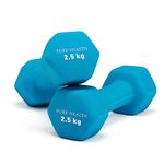 Neoprene Dumbbell Hand Weights Pair Home Exercise for Women Men Arm Pilates Dumbbells in 1kg 1.5kg 2kg 3kg 4kg 5kg 8kg 10kg Set (2.5kg, Pair) Blue