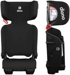 Diono Airi Lightweight High Back Booster Seat, Foldable Travel Friendly, Slim 3-Across Fit, 40–100 lbs/43–57 in, Frontal Impact Protection, Black