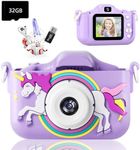 Kids Camera Toys for 3-12 Years Old Boys Girls Children,Portable Child Digital Video Camera with Silicone Cover, Christmas Birthday Gifts for Toddler Age 3 4 5 6 7 8 9 (Purple-New)