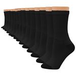 Hanes Women's Value, Crew Soft Moisture-Wicking Socks, Available in 10 and 14-Packs, Black-14, 4-8 UK (Pack of 14)