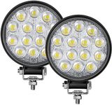 AOXONEL 2PCS Led Round Light Bar, 4.5 inch 12V 24V 140W 14000LM Flood Light Pod Off Road Fog Driving Roof Bar Bumper for van car,SUV Truck,boat,work light.