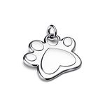 Pandora Moments 312268C00 Pets Dog Paw Collar Pendant Stainless Steel Compatible with Pet Collar Made of Leather-Free Fabric, one size, Stainless Steel, No Gemstone