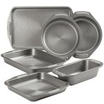 Circulon Total Nonstick Bakeware Set with Nonstick Cookie Sheet, Baking Pan and Bread Pan - 6 Piece, Gray