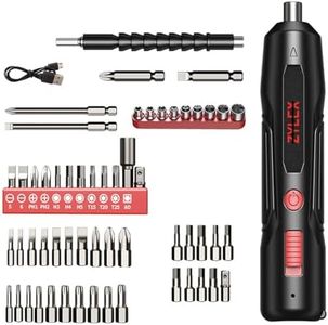 Zylex Screwdriver Set with 50 Bits Comprehensive Screw Driver Kit for Home and Professional Use | 3.6-4.2V Rechargeable Battery | 360 RPM Speed | 5 Nm. Torque Tools Box Kit Electric Screw Driver