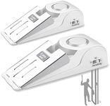 2 Pack AceMining Door Stop Alarm, Door Alarm with 120dB Security Siren, Door Alarms for Home Security, Door Stopper Alarm for Travelling Hotel, Apartment Security, Floor Wedge Door Stopper (White)