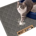 Gorilla Grip Durable Cat Litter Mat (24x17), No Phthalate, Water Resistant, Traps Litter from Box and Cats, Scatter Control, Soft on Kitty Paws, Easy Clean Cat Mat (Dark Gray), 1 Count, Plastic