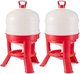 Little Giant DOMEWTR8 8 Gallon Tank Heavy Duty Plastic Dome Poultry and Chicken Gravity Water Dispenser with 3 Footed Stand, Red (2 Pack)
