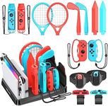 Switch Sports Accessories Bundle with Organizer Station Compatible with Nintendo Switch/ OLED Console & Joy-con, Storage and Organizer for Switch Sports Games, Accessories Kit for Nintendo NES Games