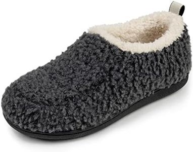 RockDove Women's Nomad Faux Shearling Lined Closed Back Slipper, Size 8-9 US Women, Dark Grey