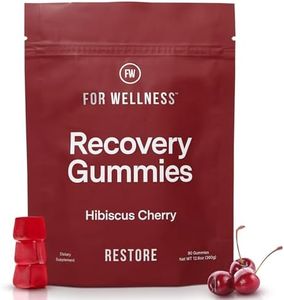 Recovery Gummies Restore - Tart Cherry Gummies for Muscle Recovery - Hibiscus Cherry Flavor with Antioxidants & Electrolytes Combats Soreness, Boosts Energy - Vegan, Non-GMO, Gluten-Free - 90ct