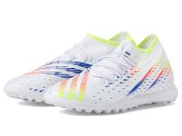 adidas Unisex Edge.3 Turf, White/Solar Yellow/Power Blue, 9.5